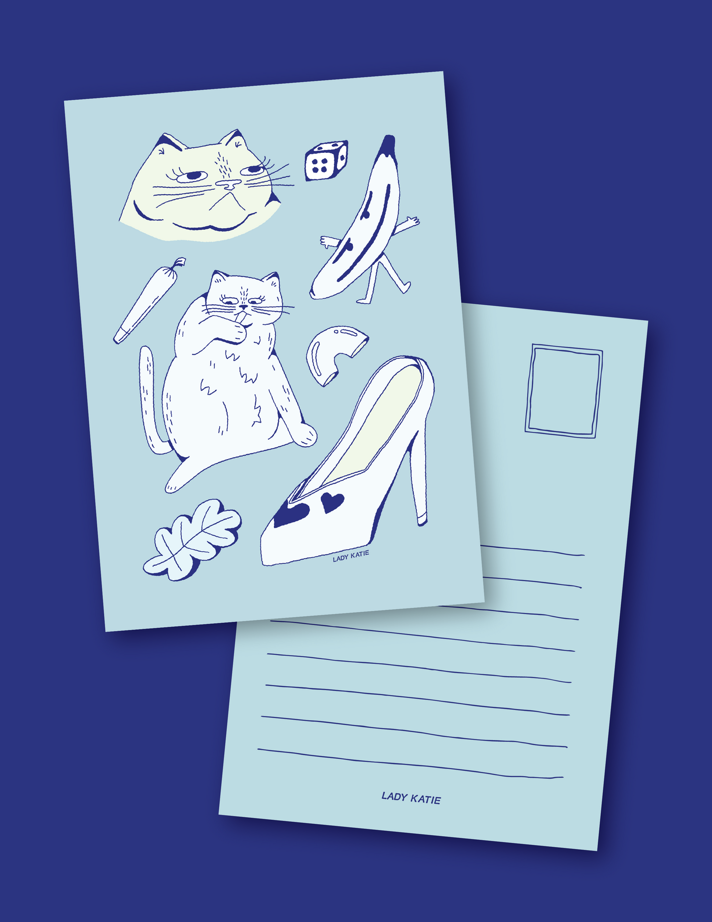 Cat & Stuff Pack of 10 Postcards